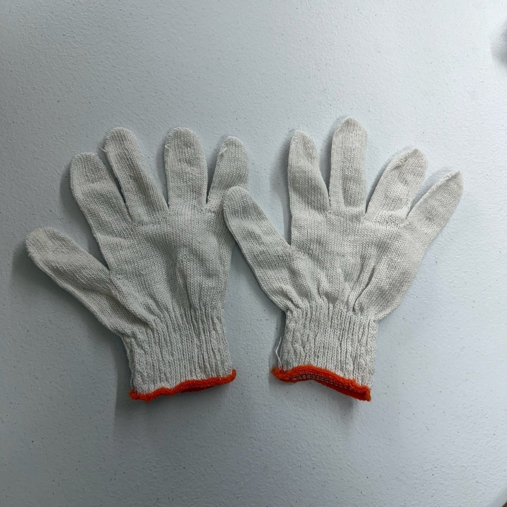 Adult white knit woven lightweight yardwork gardening home project gloves‎ OS